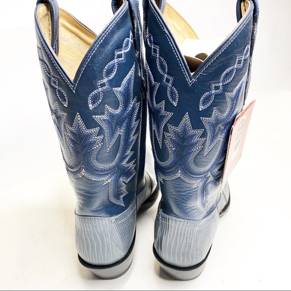 Dan Post | Blue Teju Lizard Western Boots - Picture 4 of 7